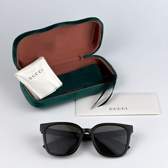 NEW Gucci GG1346SK 002 Black Brown Polarized Square Unisex Sunglasses GG 1346SK - Picture 14 of 15